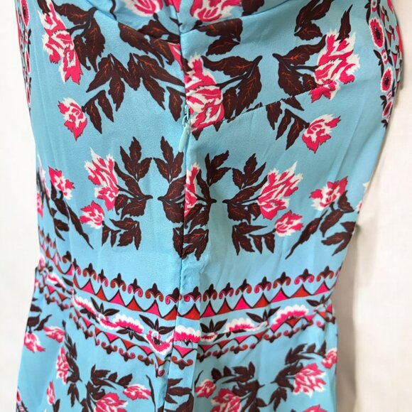 Blue Bohemian Print Tassel Tie V Neck Blouse - Picture 6 of 8